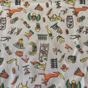 EGYPTIAN style Cloth Tan Vintage Fabric Cotton or Blend, 36 in (L) x 56 in (W)